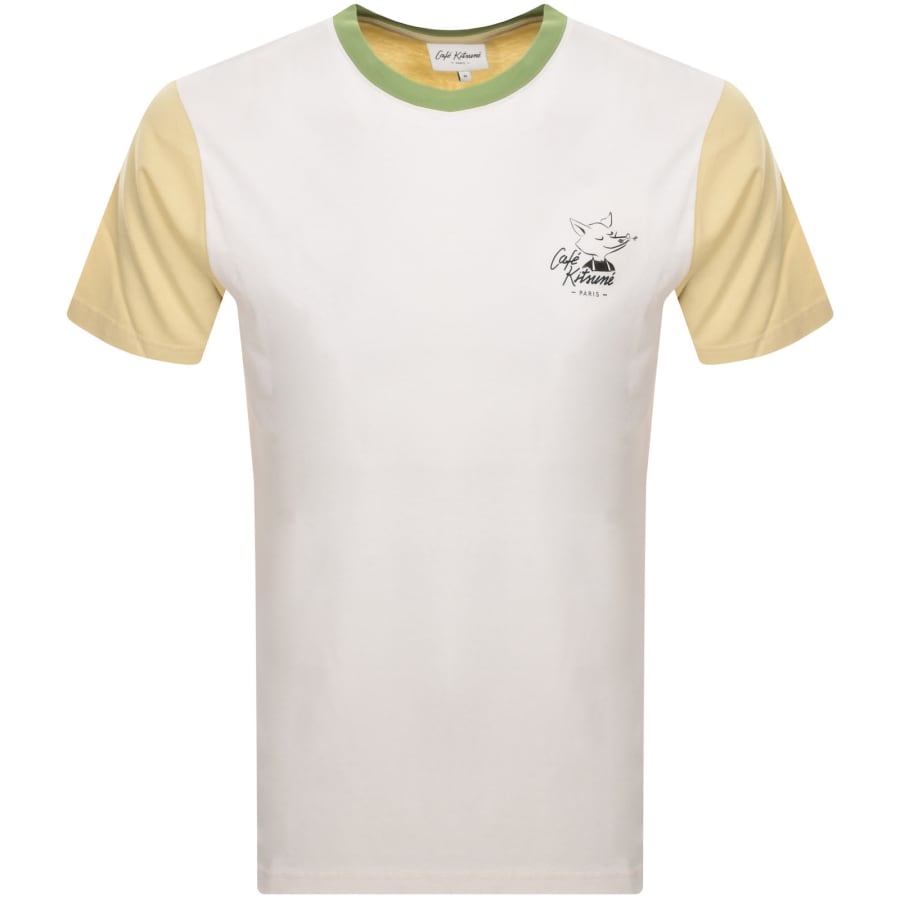 Maison Kitsune Cafe Kitsune T Shirt Beige
